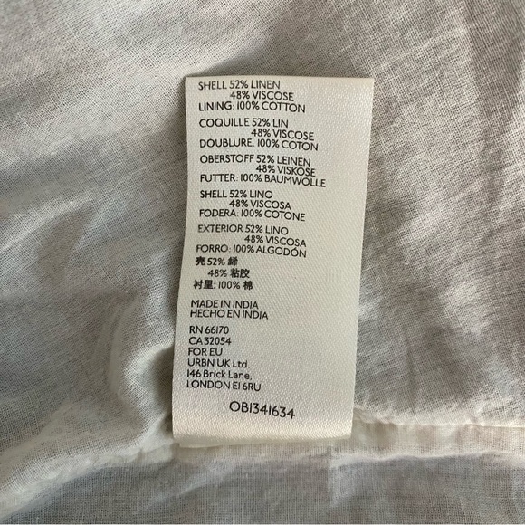 Maeve Anthropologie Colorblocked Two-Tone Cream Black Linen Midi Dress Size S - Picture 12 of 15